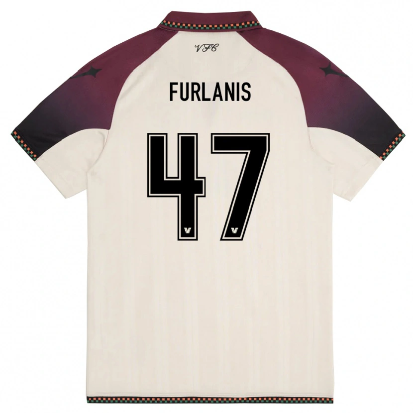 Danxen Kinder Giorgia Furlanis #47 Cremefarben Burgund Auswärtstrikot Trikot 2025/26 T-Shirt