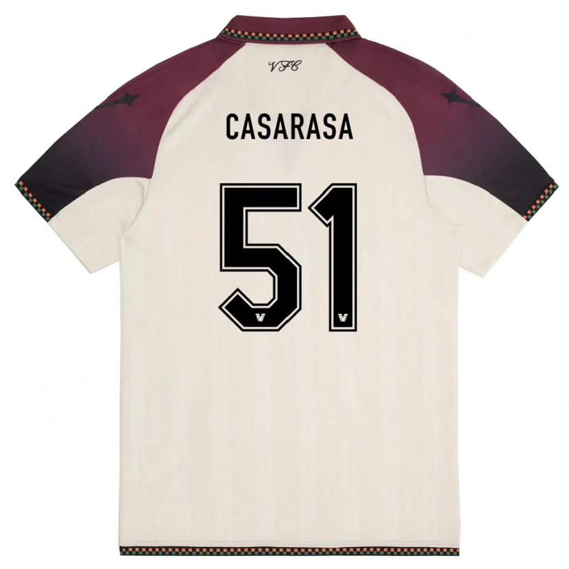 Danxen Kinder Asia Casarasa #51 Cremefarben Burgund Auswärtstrikot Trikot 2025/26 T-Shirt