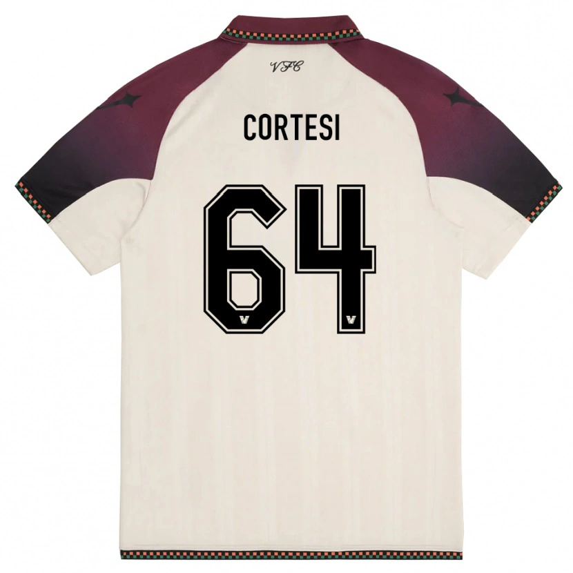 Danxen Kinder Serena Cortesi #64 Cremefarben Burgund Auswärtstrikot Trikot 2025/26 T-Shirt