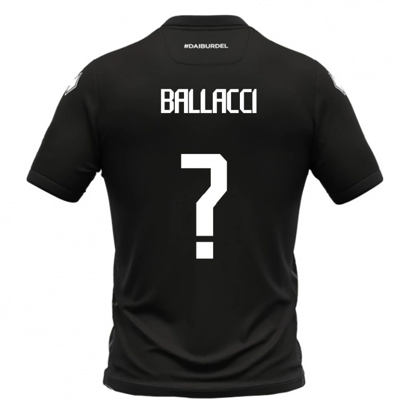 Danxen Kinder Edoardo Ballacci #0 Schwarz Weiß Auswärtstrikot Trikot 2025/26 T-Shirt