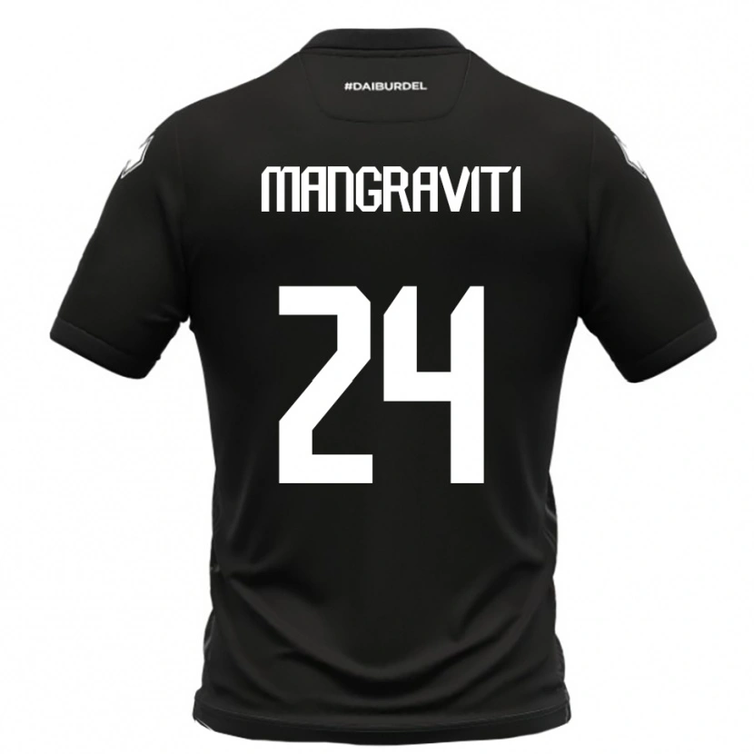 Danxen Kinder Massimiliano Mangraviti #24 Schwarz Weiß Auswärtstrikot Trikot 2025/26 T-Shirt