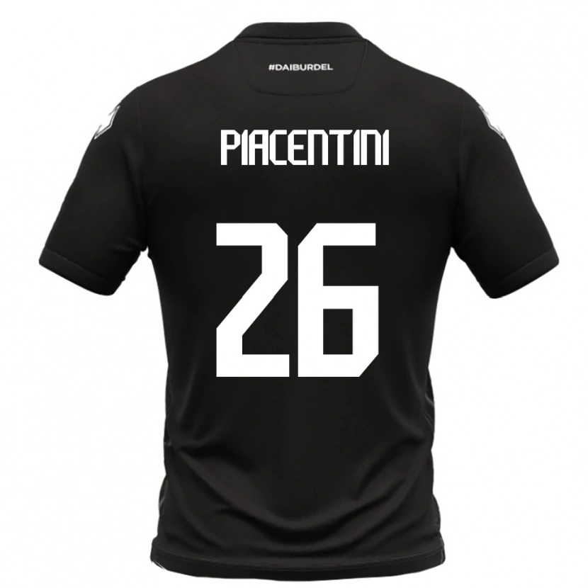 Danxen Kinder Matteo Piacentini #26 Schwarz Weiß Auswärtstrikot Trikot 2025/26 T-Shirt
