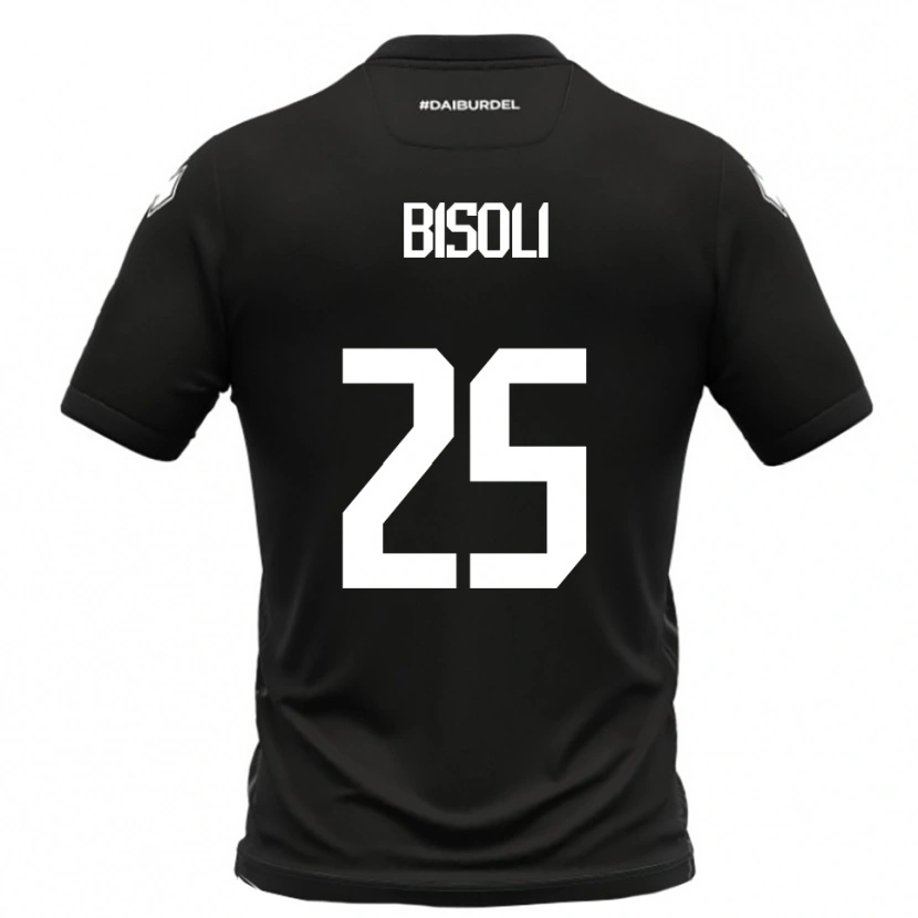 Danxen Kinder Dimitri Bisoli #25 Schwarz Weiß Auswärtstrikot Trikot 2025/26 T-Shirt