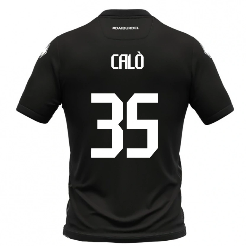 Danxen Kinder Giacomo Calò #35 Schwarz Weiß Auswärtstrikot Trikot 2025/26 T-Shirt