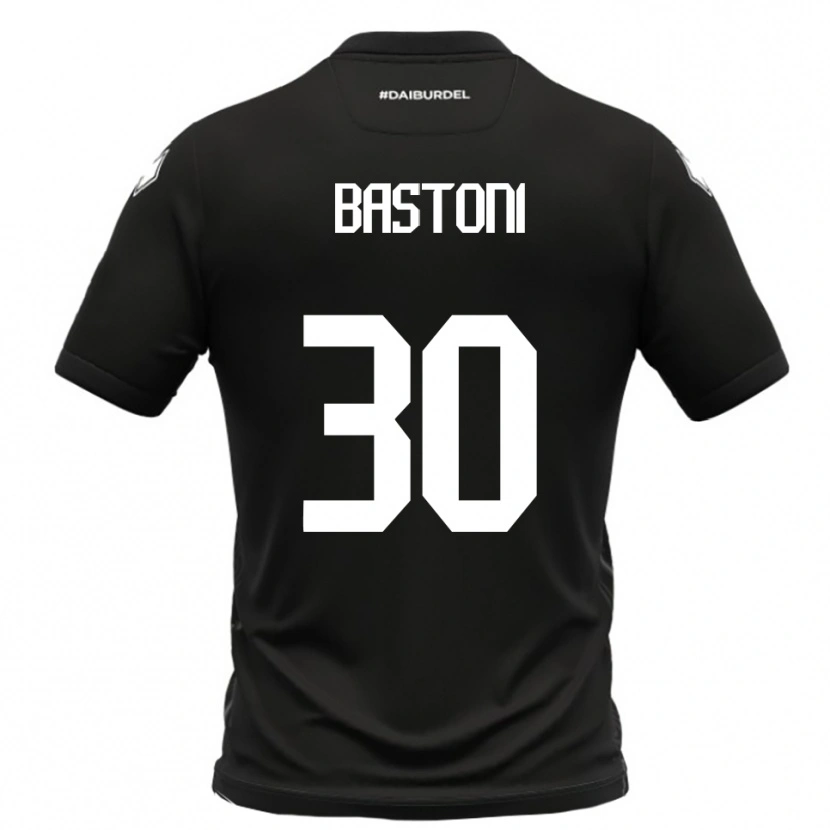 Danxen Kinder Simone Bastoni #30 Schwarz Weiß Auswärtstrikot Trikot 2025/26 T-Shirt