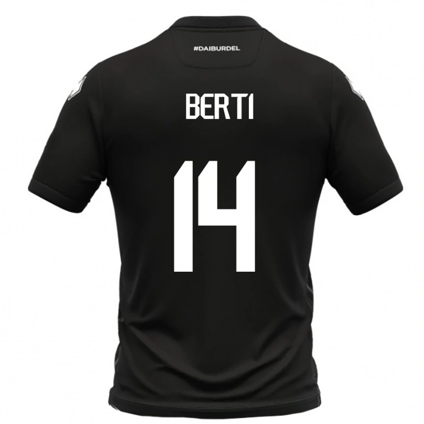 Danxen Kinder Tommaso Berti #14 Schwarz Weiß Auswärtstrikot Trikot 2025/26 T-Shirt