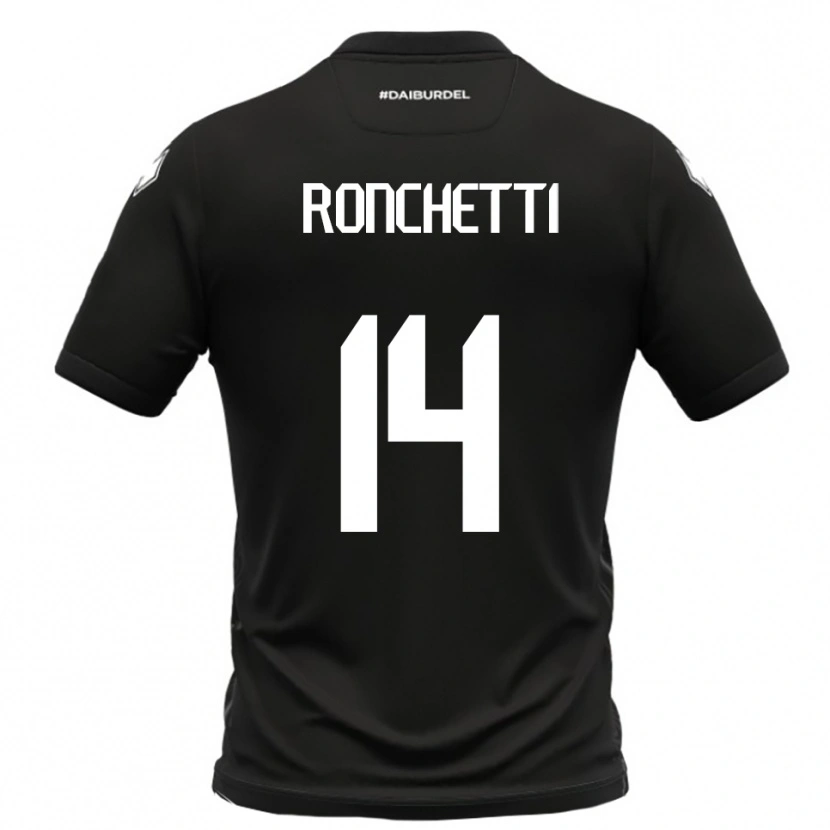 Danxen Kinder Filippo Ronchetti #14 Schwarz Weiß Auswärtstrikot Trikot 2025/26 T-Shirt