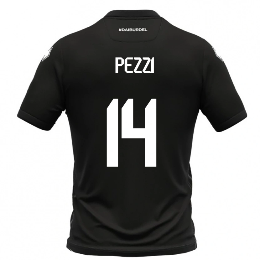 Danxen Kinder Alessandro Pezzi #14 Schwarz Weiß Auswärtstrikot Trikot 2025/26 T-Shirt