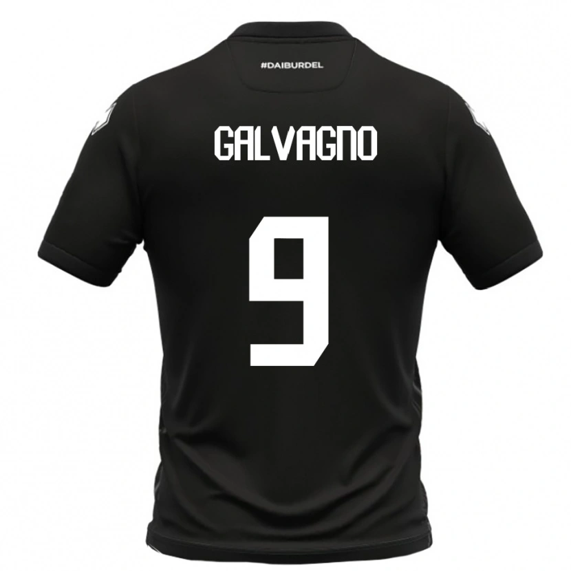 Danxen Kinder Filippo Galvagno #9 Schwarz Weiß Auswärtstrikot Trikot 2025/26 T-Shirt