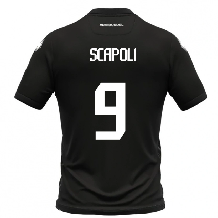 Danxen Kinder Francesco Scapoli #9 Schwarz Weiß Auswärtstrikot Trikot 2025/26 T-Shirt