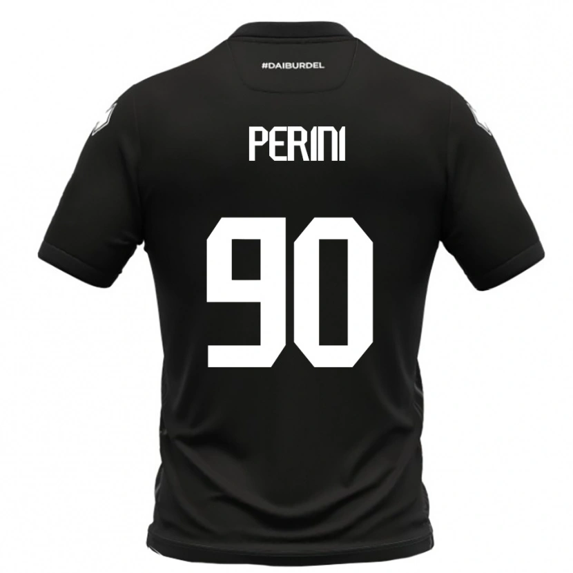 Danxen Kinder Giovanni Perini #90 Schwarz Weiß Auswärtstrikot Trikot 2025/26 T-Shirt