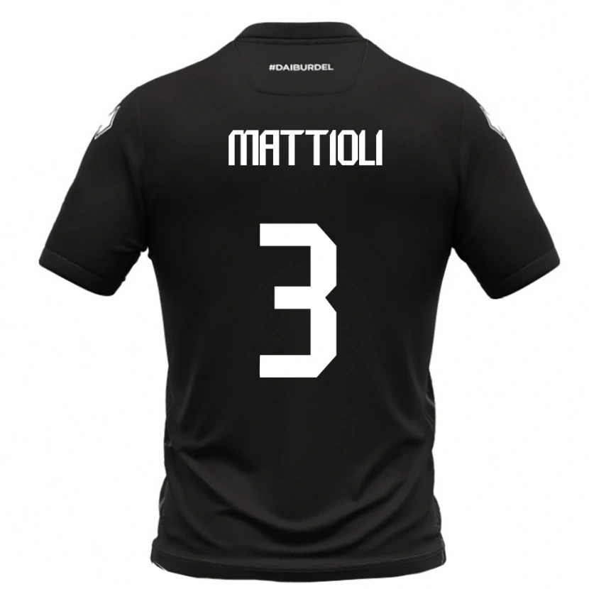 Danxen Kinder Giovanni Mattioli #3 Schwarz Weiß Auswärtstrikot Trikot 2025/26 T-Shirt