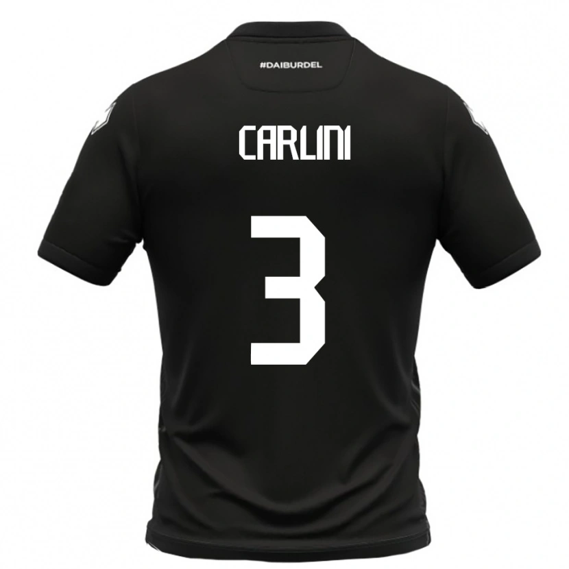 Danxen Kinder Alessandro Carlini #3 Schwarz Weiß Auswärtstrikot Trikot 2025/26 T-Shirt