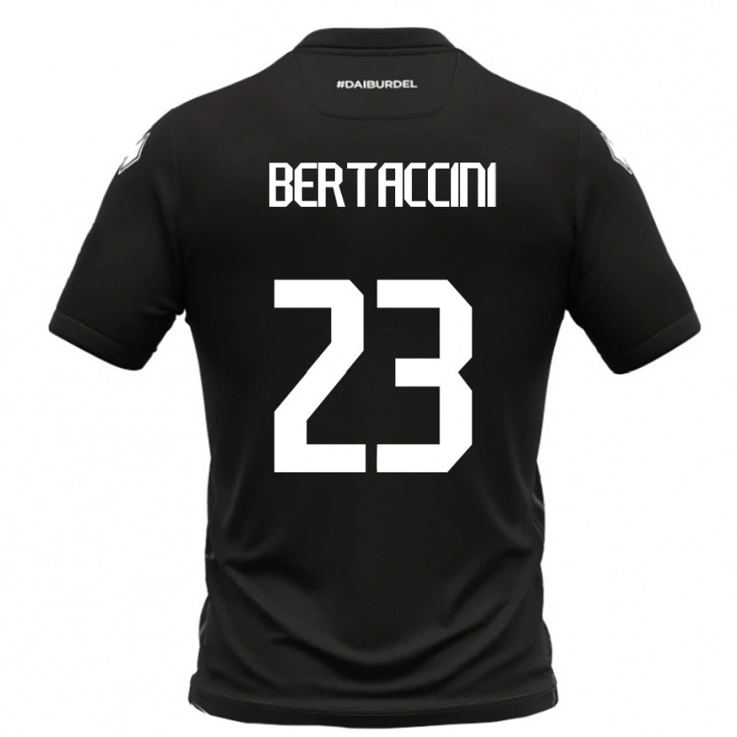 Danxen Kinder Filippo Bertaccini #23 Schwarz Weiß Auswärtstrikot Trikot 2025/26 T-Shirt