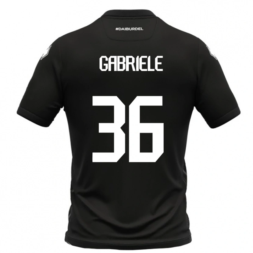 Danxen Kinder Tommaso Gabriele #36 Schwarz Weiß Auswärtstrikot Trikot 2025/26 T-Shirt
