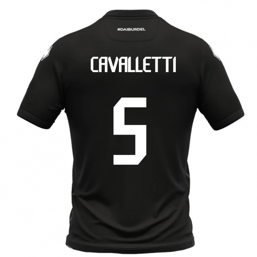 Danxen Kinder Pietro Cavalletti #5 Schwarz Weiß Auswärtstrikot Trikot 2025/26 T-Shirt