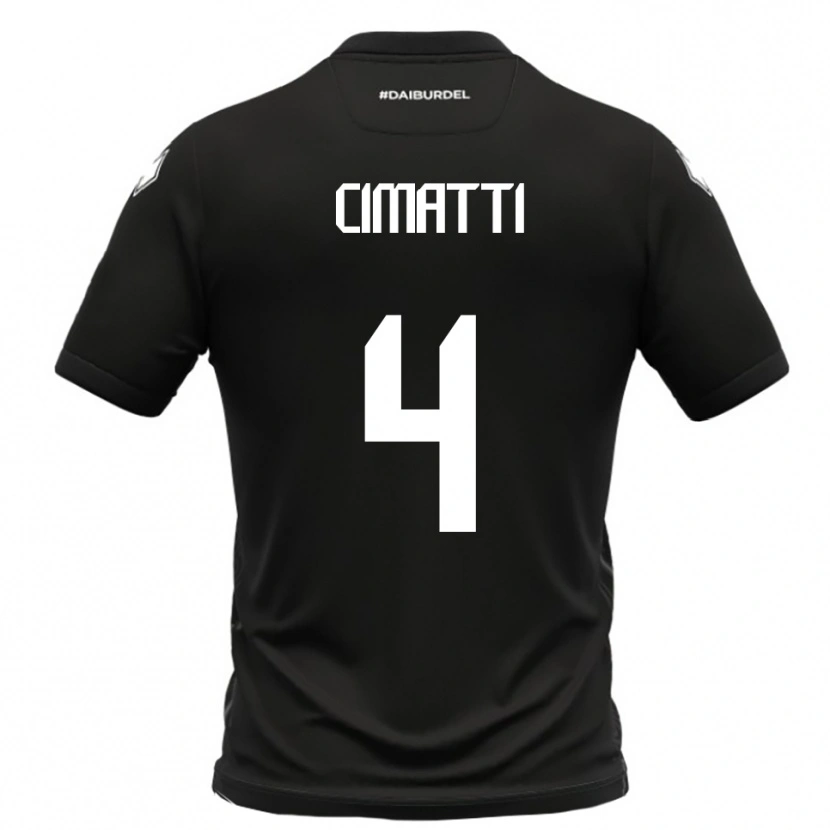 Danxen Kinder Edoardo Cimatti #4 Schwarz Weiß Auswärtstrikot Trikot 2025/26 T-Shirt
