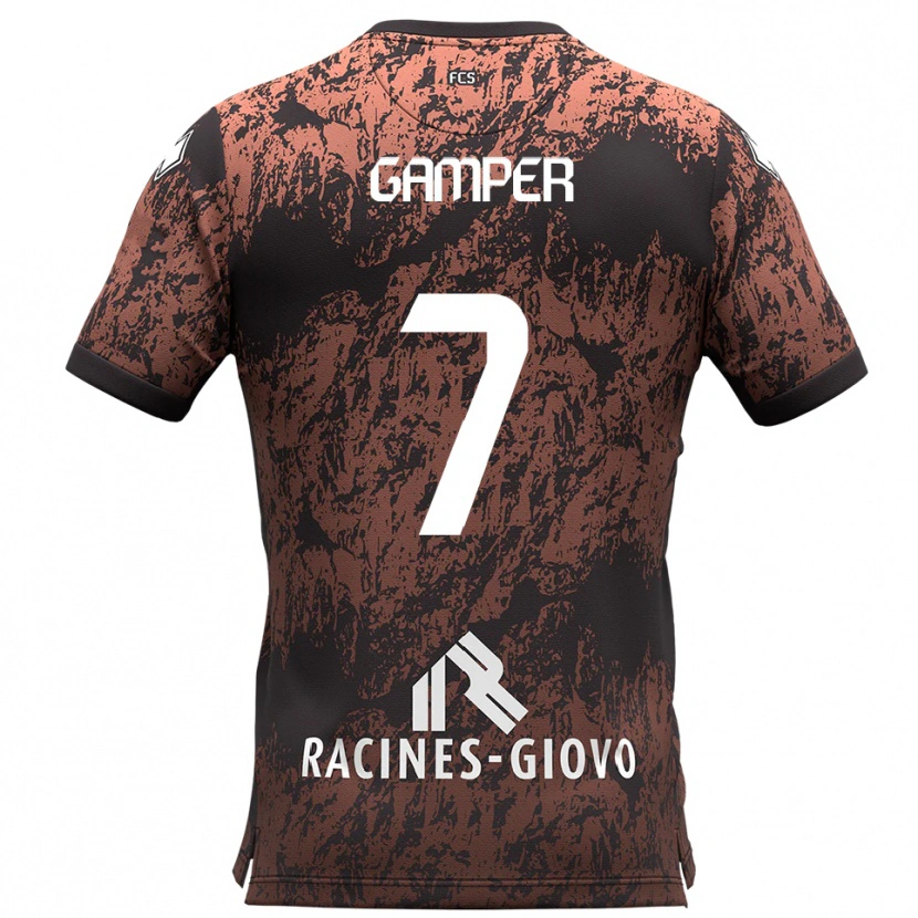 Danxen Kinder Hannes Gamper #7 Braun Schwarz Auswärtstrikot Trikot 2025/26 T-Shirt
