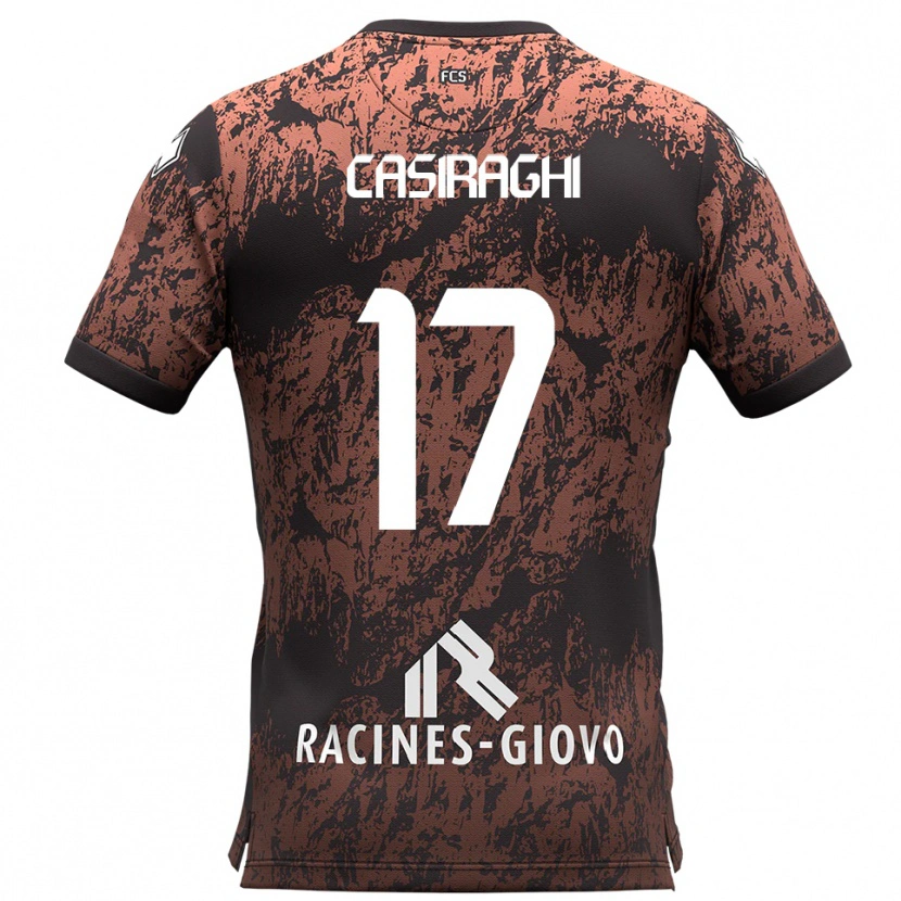 Danxen Kinder Daniele Casiraghi #17 Braun Schwarz Auswärtstrikot Trikot 2025/26 T-Shirt