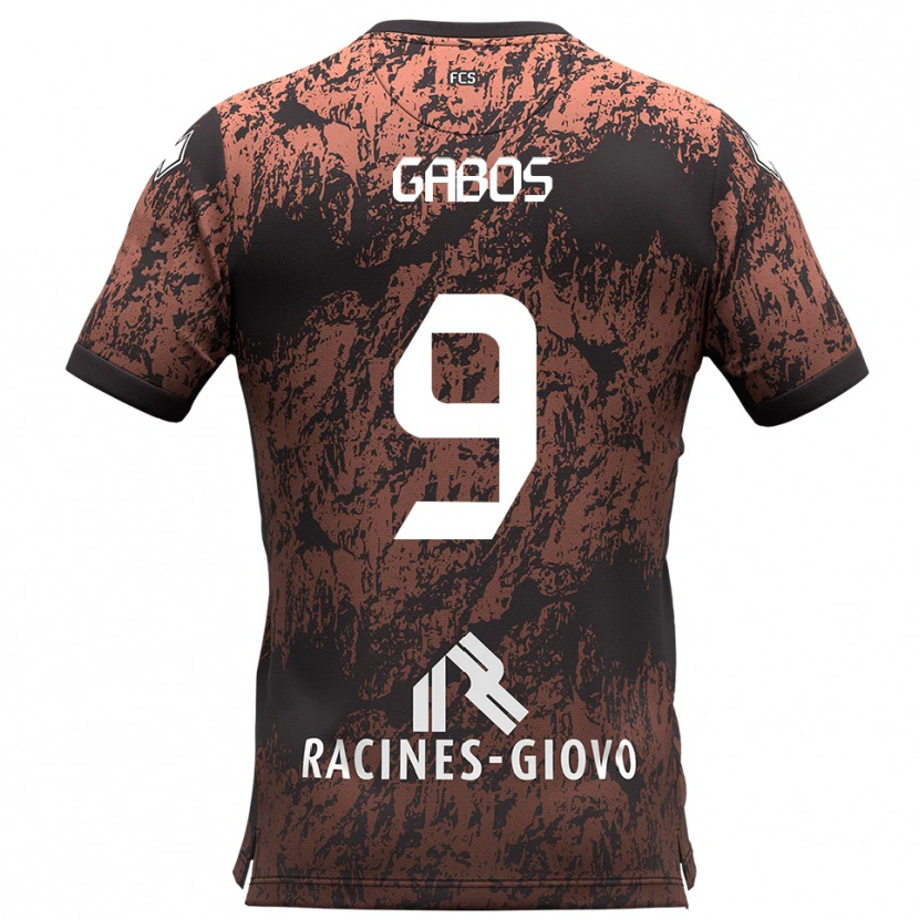 Danxen Kinder Ricky Gabos #9 Braun Schwarz Auswärtstrikot Trikot 2025/26 T-Shirt