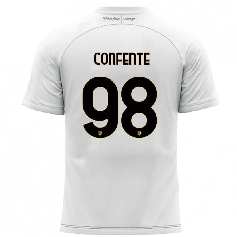 Danxen Kinder Alessandro Confente #98 Weiß Gelb Auswärtstrikot Trikot 2025/26 T-Shirt
