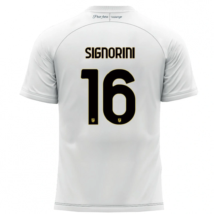 Danxen Kinder Alessandro Signorini #16 Weiß Gelb Auswärtstrikot Trikot 2025/26 T-Shirt