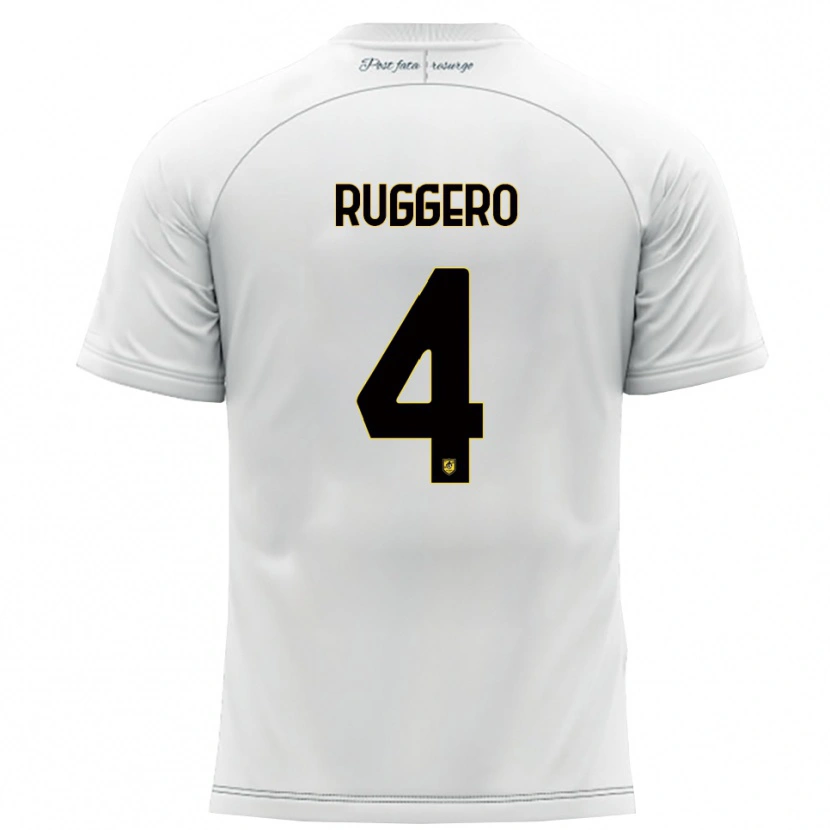 Danxen Kinder Marco Ruggero #4 Weiß Gelb Auswärtstrikot Trikot 2025/26 T-Shirt