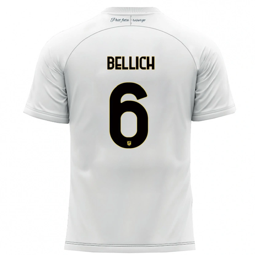 Danxen Kinder Marco Bellich #6 Weiß Gelb Auswärtstrikot Trikot 2025/26 T-Shirt