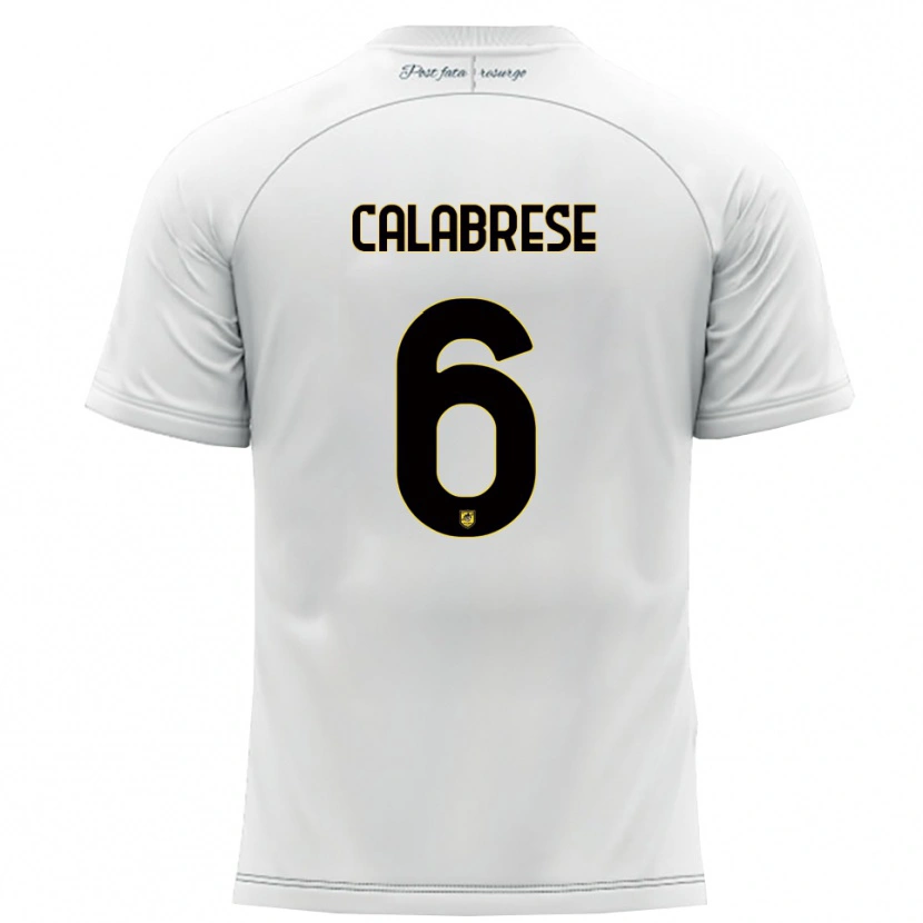Danxen Kinder Daniele Calabrese #6 Weiß Gelb Auswärtstrikot Trikot 2025/26 T-Shirt