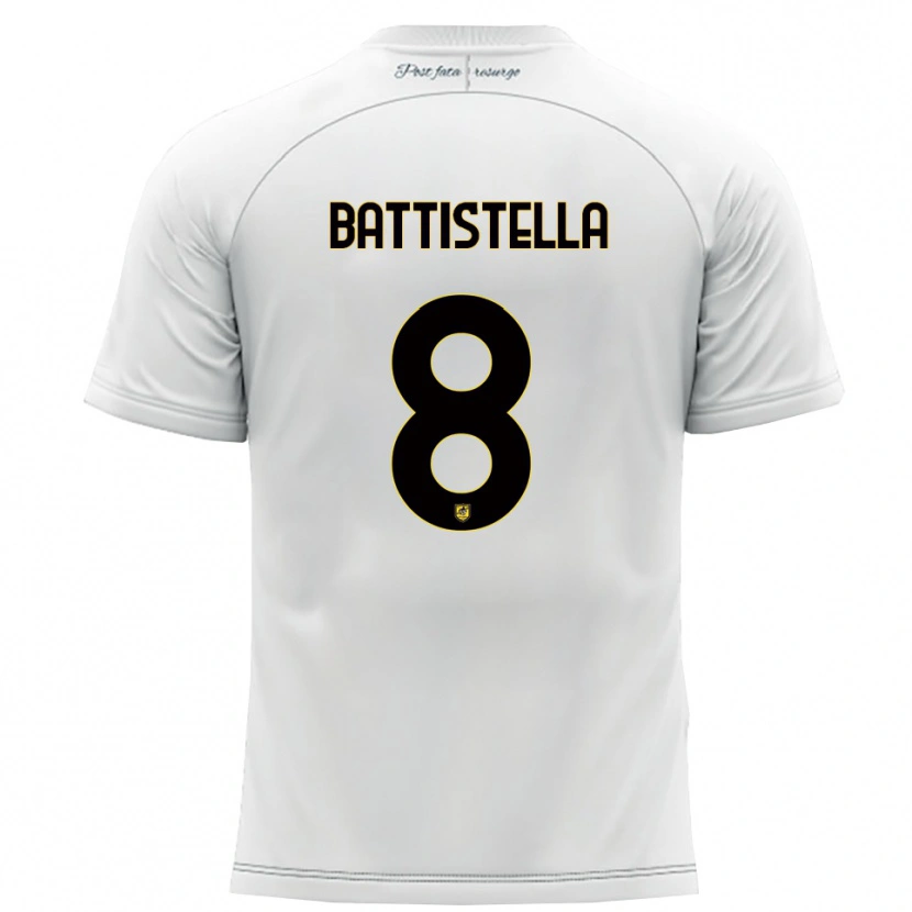 Danxen Kinder Thomas Battistella #8 Weiß Gelb Auswärtstrikot Trikot 2025/26 T-Shirt