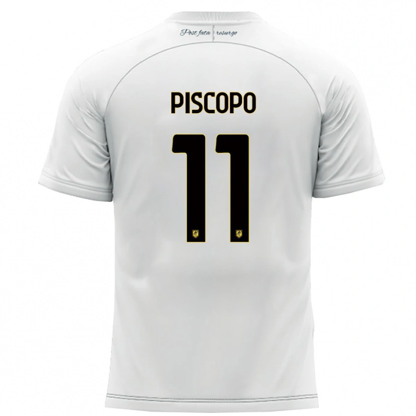 Danxen Kinder Kevin Piscopo #11 Weiß Gelb Auswärtstrikot Trikot 2025/26 T-Shirt