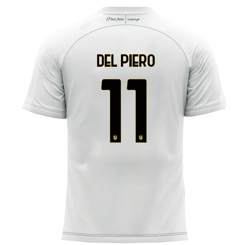 Danxen Kinder Lorenzo Del Piero #11 Weiß Gelb Auswärtstrikot Trikot 2025/26 T-Shirt
