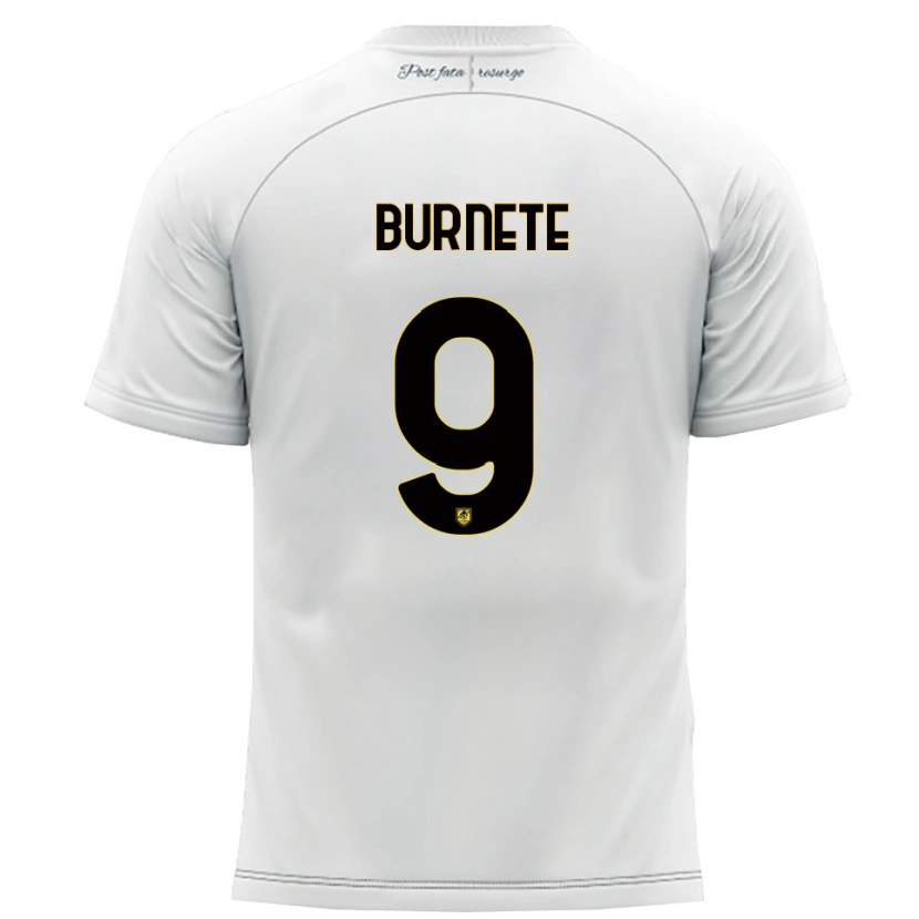Danxen Kinder Rareș Burnete #9 Weiß Gelb Auswärtstrikot Trikot 2025/26 T-Shirt
