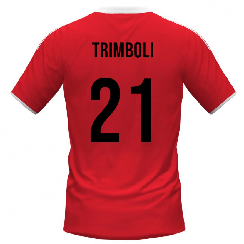 Danxen Kinder Simone Trimboli #21 Rot Weiß Auswärtstrikot Trikot 2025/26 T-Shirt