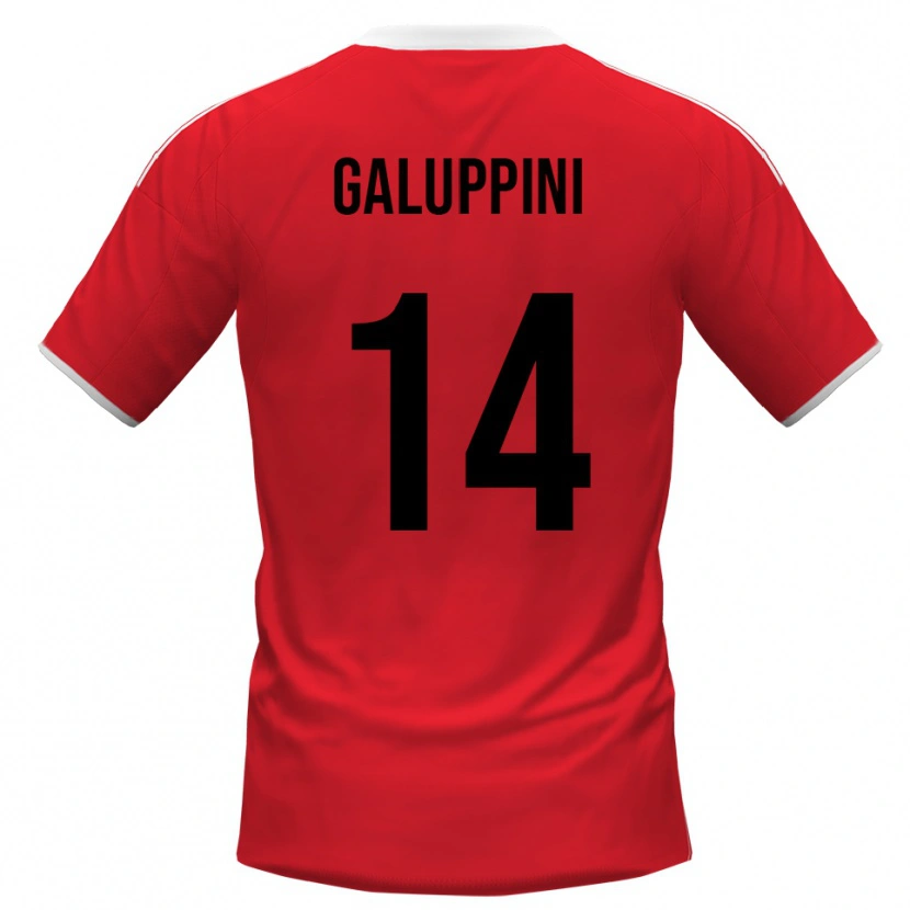 Danxen Kinder Francesco Galuppini #14 Rot Weiß Auswärtstrikot Trikot 2025/26 T-Shirt