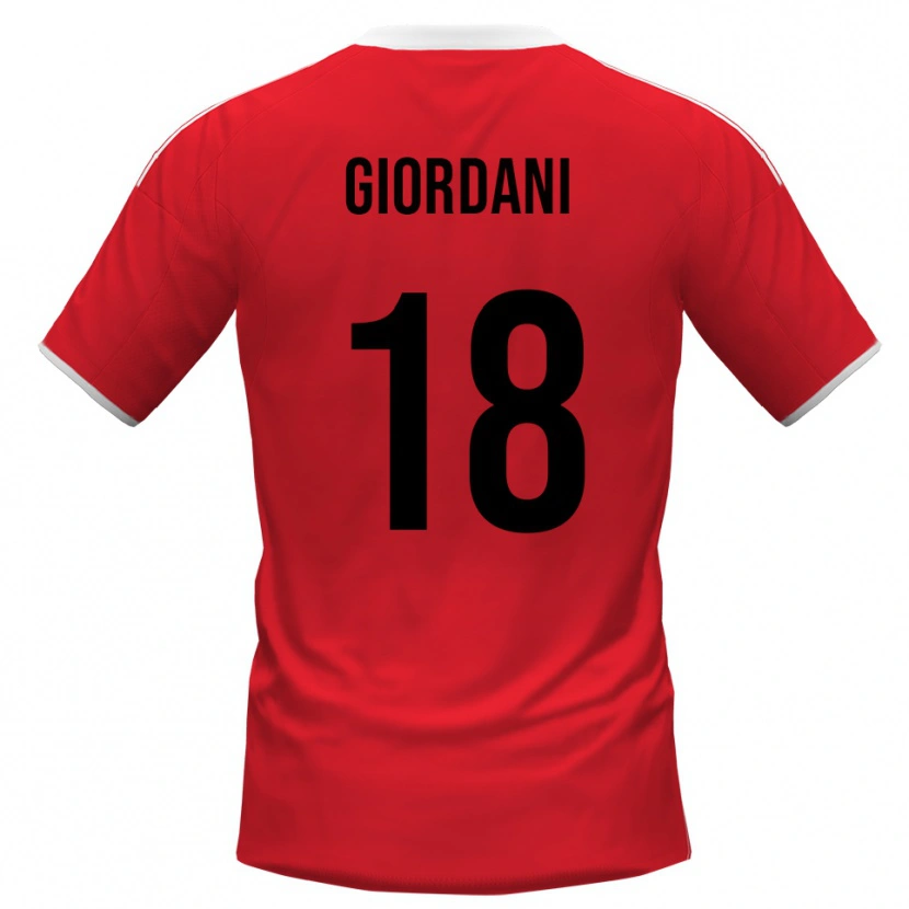 Danxen Kinder Andrea Giordani #18 Rot Weiß Auswärtstrikot Trikot 2025/26 T-Shirt