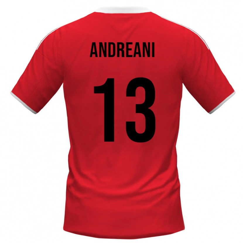 Danxen Kinder Pietro Andreani #13 Rot Weiß Auswärtstrikot Trikot 2025/26 T-Shirt