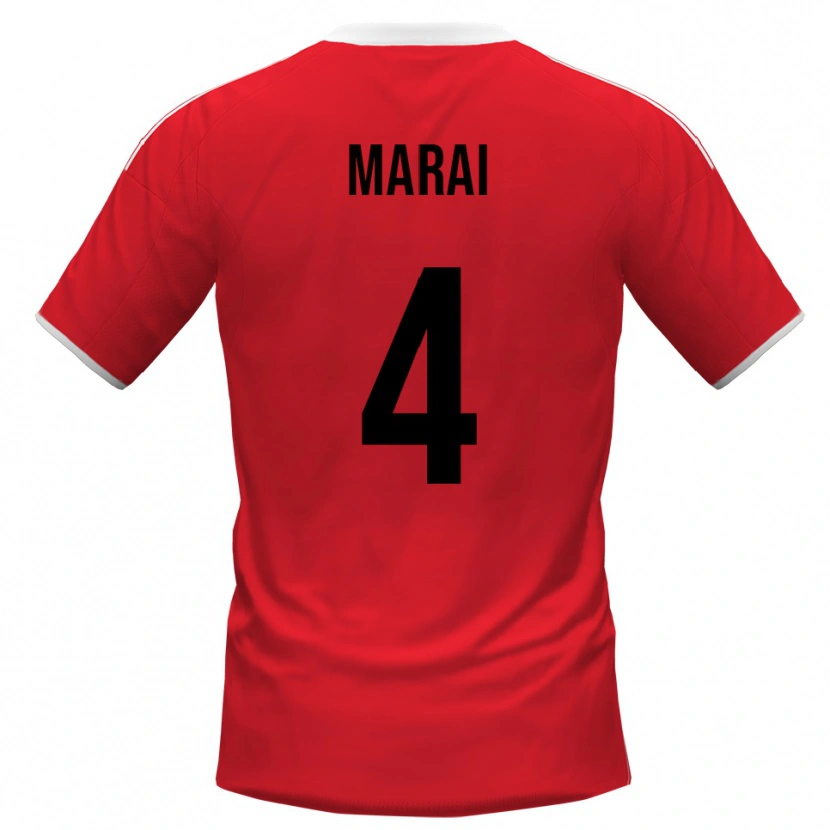 Danxen Kinder Cristian Marai #4 Rot Weiß Auswärtstrikot Trikot 2025/26 T-Shirt