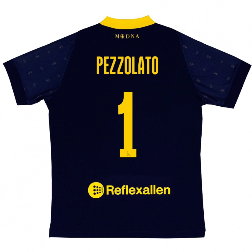 Danxen Kinder Michele Pezzolato #1 Marineblau Gelb Auswärtstrikot Trikot 2025/26 T-Shirt