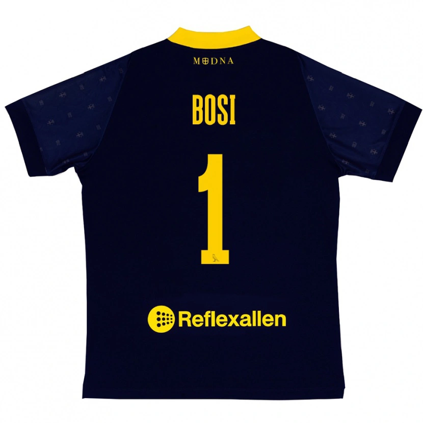 Danxen Kinder Matteo Bosi #1 Marineblau Gelb Auswärtstrikot Trikot 2025/26 T-Shirt