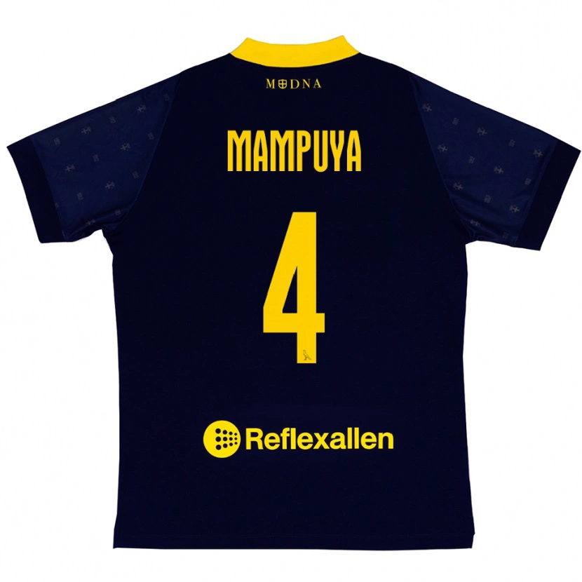 Danxen Kinder Donel Mampuya #4 Marineblau Gelb Auswärtstrikot Trikot 2025/26 T-Shirt
