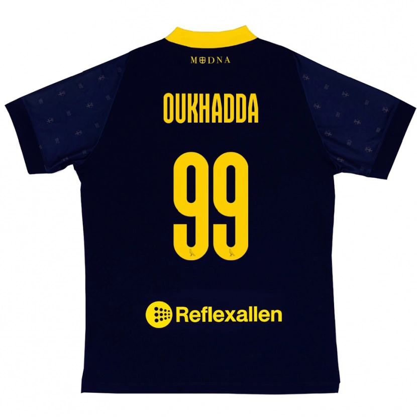 Danxen Kinder Shady Oukhadda #99 Marineblau Gelb Auswärtstrikot Trikot 2025/26 T-Shirt