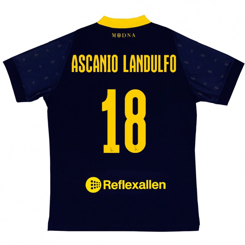 Danxen Kinder Gabriele Ascanio Landulfo #18 Marineblau Gelb Auswärtstrikot Trikot 2025/26 T-Shirt
