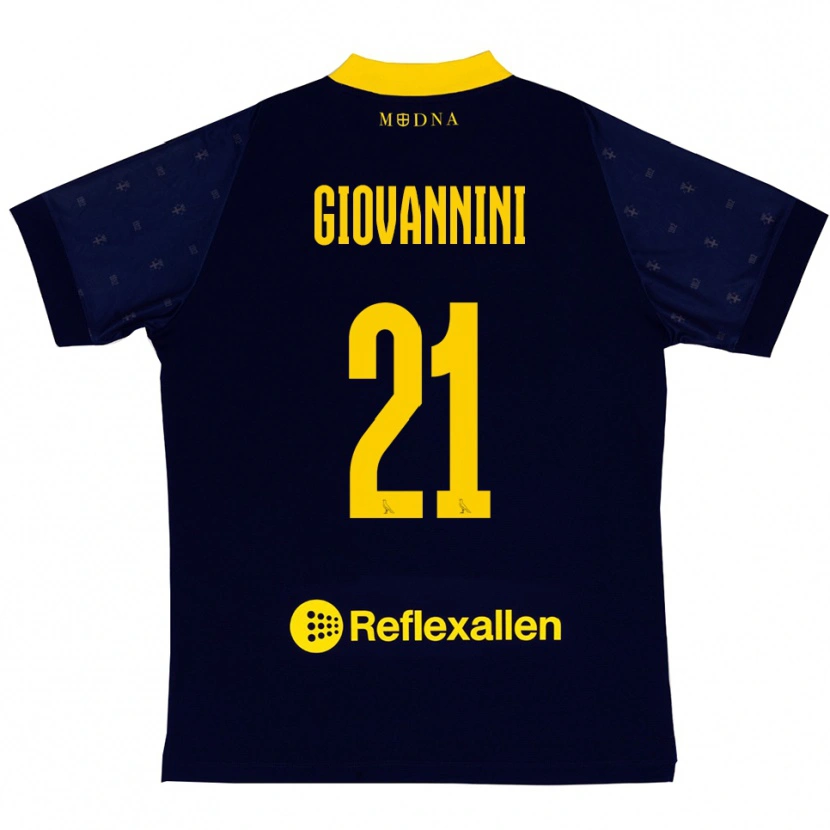 Danxen Kinder Romeo Giovannini #21 Marineblau Gelb Auswärtstrikot Trikot 2025/26 T-Shirt