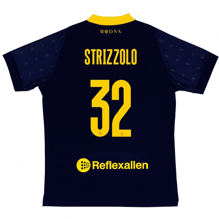 Danxen Kinder Luca Strizzolo #32 Marineblau Gelb Auswärtstrikot Trikot 2025/26 T-Shirt