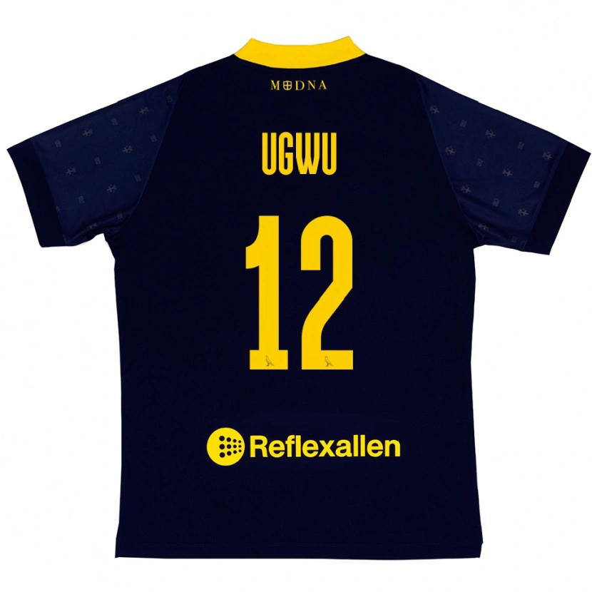 Danxen Kinder Ferdinand Ugwu #12 Marineblau Gelb Auswärtstrikot Trikot 2025/26 T-Shirt