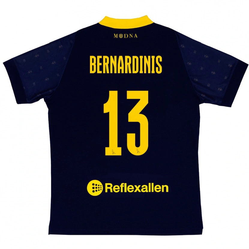 Danxen Kinder Riccardo Bernardinis #13 Marineblau Gelb Auswärtstrikot Trikot 2025/26 T-Shirt