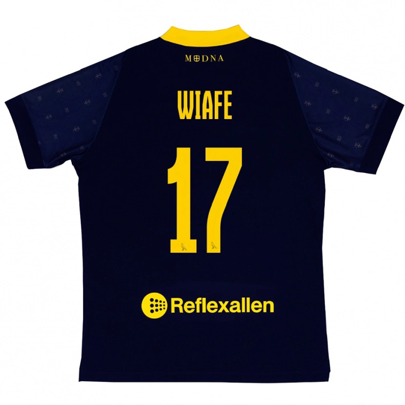 Danxen Kinder Samuel Wiafe #17 Marineblau Gelb Auswärtstrikot Trikot 2025/26 T-Shirt