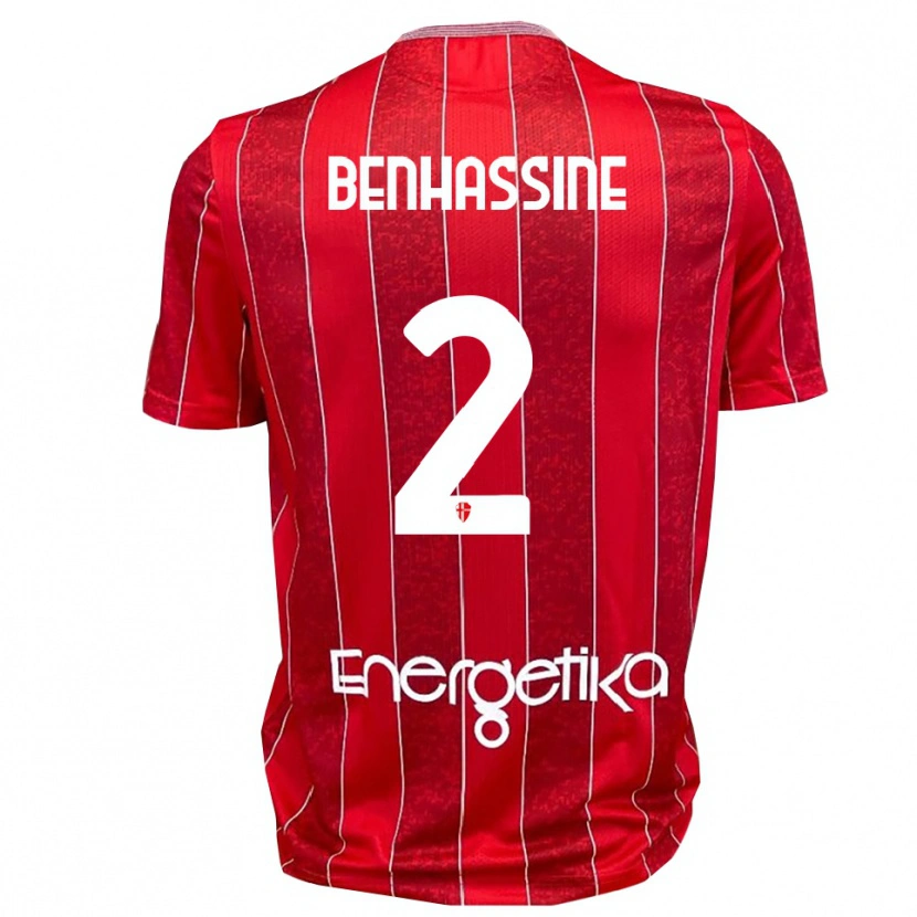 Danxen Kinder Bilel Benhassine #2 Rot Weiß Auswärtstrikot Trikot 2025/26 T-Shirt