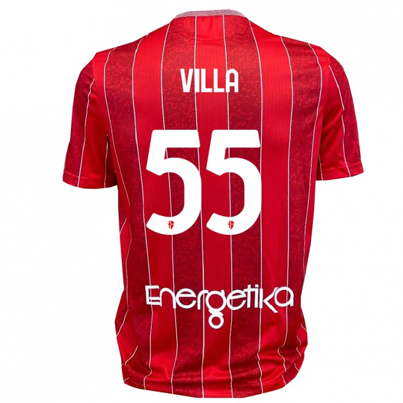 Danxen Kinder Lorenzo Villa #55 Rot Weiß Auswärtstrikot Trikot 2025/26 T-Shirt